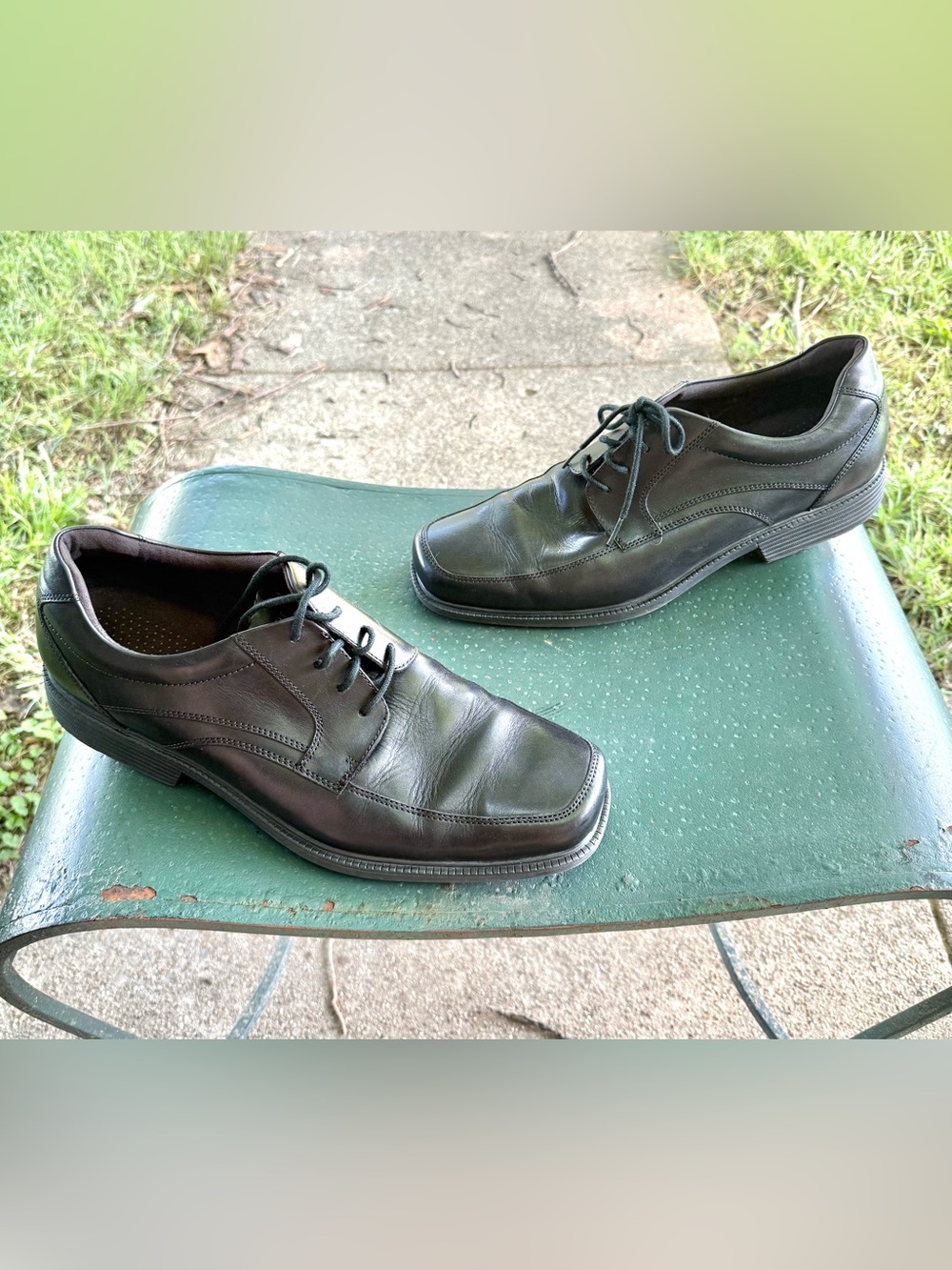 Rockport Leather Oxford Bryanson Adiprene Lace Up Black Mens Shoes Sz 13W